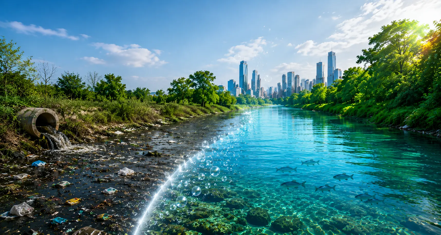 Cinematic River Clean Background